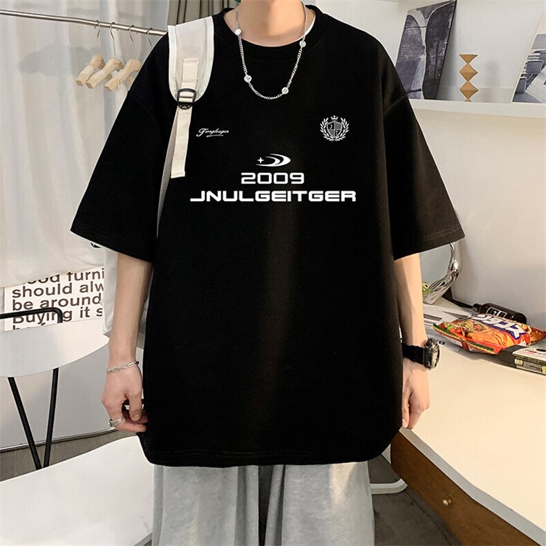 抖音得物二开现货220克夏装重磅美式高街宽松短袖t恤MT194,男装T恤,电商A486-1