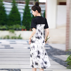 新中式国风连衣裙女2024夏季新款时尚气质印花年轻款日常改良旗袍，商品下架区，韩然一族