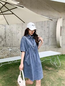 薄料牛仔休闲裙图片