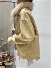 狐狸毛领派克，其它，虹朵朵