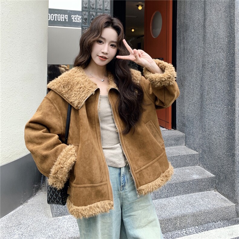 新品有货！软糯拼接皮毛一体2C213-919-P210-K318,女装短外套,2C213