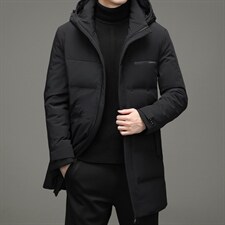 新款脱卸帽羽绒服中年男士中长款冬季休闲白鸭绒外套YL8869-P320，男装羽绒服，电商B212（原钱塘6029）