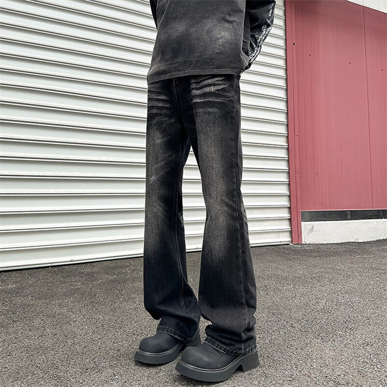 2025春季新款外景大码美式微喇水洗牛仔裤M-5XGK24327-特P35，男装牛仔裤，电商A022
