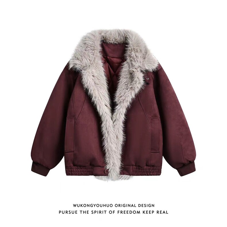 (网图)复古鹿皮绒座山雕棉服潮牌情侣百搭保暖棉服313B-PM08-P115,男装棉衣,星座313B