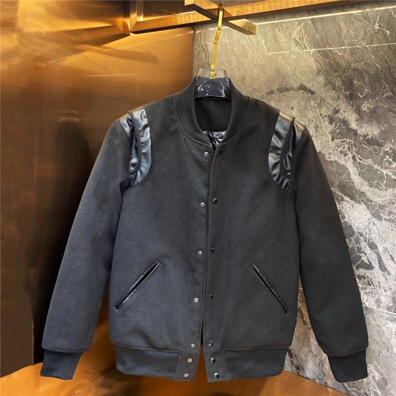 秋冬新款翻领毛呢棒球服男加棉外套精神小伙棉袄夹克潮流百搭上衣,男装夹克,星座1210-1