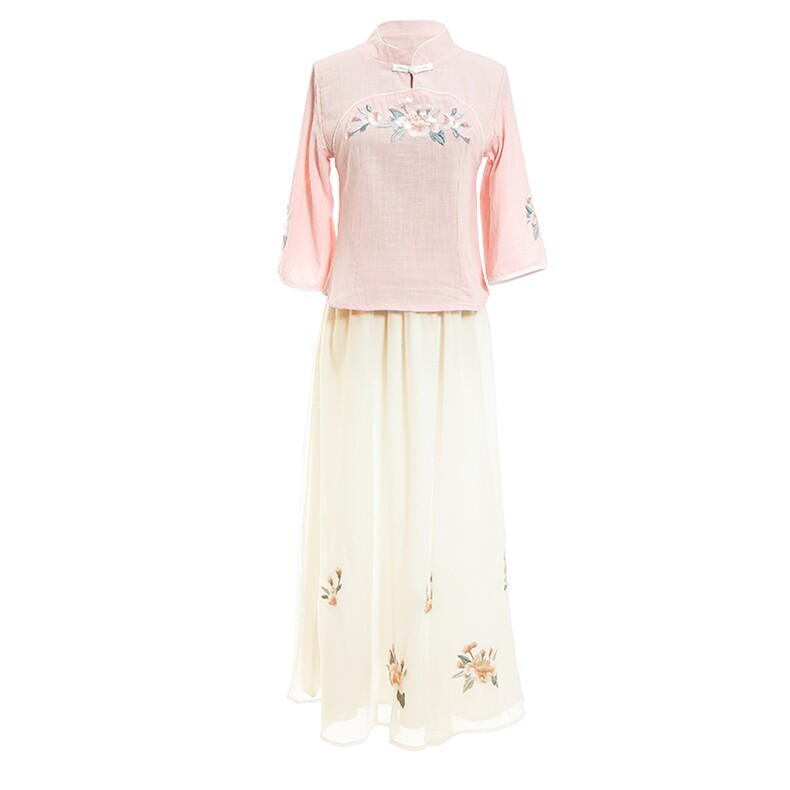 2022年夏季夏新款民族风女装文艺复古刺绣套装/套裙，女装套装/套裙，火爆靓佳人