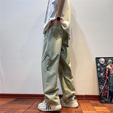 k1077-p55-控78现货宽松拉链cleanfit牛仔裤马丁靴黑暗，男装牛仔裤，星座116