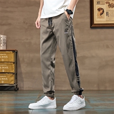夏季新款男士休闲裤纯色百搭卫裤男哈伦修身小脚裤K8662-p48主推，男装休闲裤，星座224-1