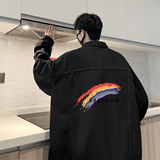 牛仔夹克男大码牛仔外套男茄克NJ77064-P60加绒款-P75，男装夹克，电商A040