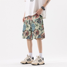 短裤男夏季美式复古拼接五分裤潮牌宽松大码XZ102B-1DK2587P25，男装牛仔裤，星座102B-1