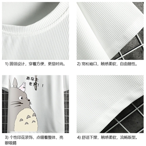 HT73150-P22 华夫格t恤男短袖男大码五分袖 网格图片