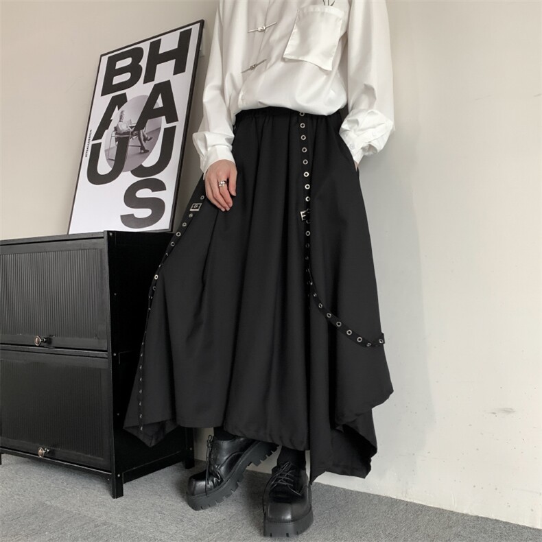 小众山本耀司暗黑摇滚宽松阔腿裙裤男女无性别穿搭休闲裙裤裙子,男装休闲裤,星座909