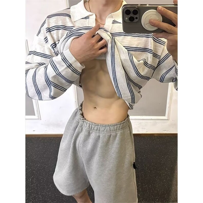 条纹polo衫男短袖新款潮流休闲时尚有领上衣男韩版TMY51,男装T恤,星座208-5