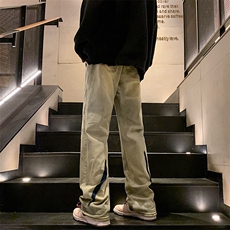 高街男装拖地牛仔裤男2023新款宽松休闲裤潮流阔腿裤N0896-P50，男装牛仔裤，星座308B-1