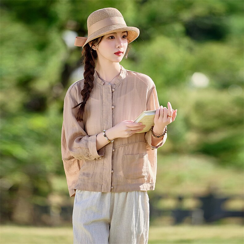 2026年夏季女宽松长袖,女装衬衫,江南依恋