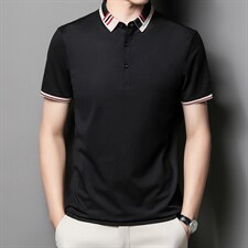 中青年夏季2022薄款男士短袖POLO衫透气丝光商务潮流半袖上衣P53，男装Polo衫，星座1105-3