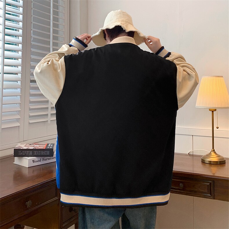 2023春季新品休闲拼接夹克时尚潮棒球服外套男女WY118-P95控价128,男装夹克,电商A441-1