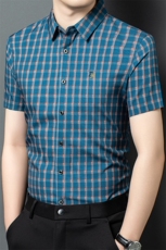 R-ZC2503夏季新款男士短袖格子衬衣百搭衬衫商务男装，男装T恤，电商B360