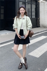 现货！现货！2026春季新款宽松时尚洋气拼接牛仔外套女，女装短外套，2C306