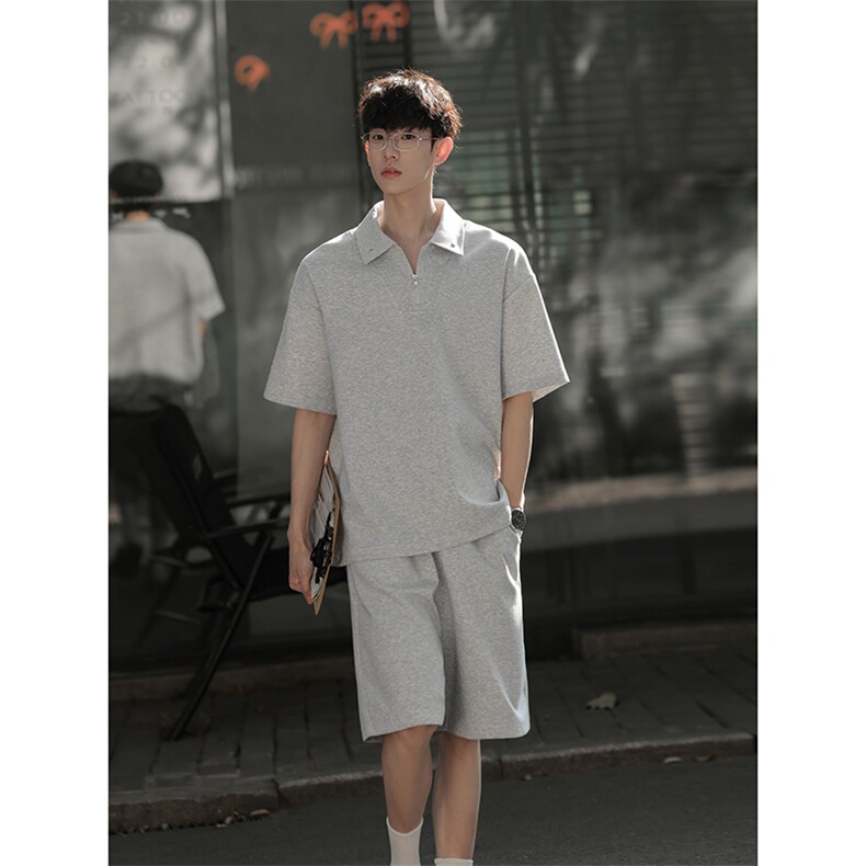 cityboy时尚潮流风套装宽松垂坠感纯色百搭运动套装T926P55控88,男装休闲套装,电商A102B