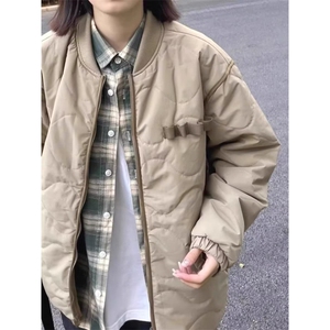 学院风时尚百搭棉服外套男女冬季新款撞色拼接潮流加厚保暖棉衣图片