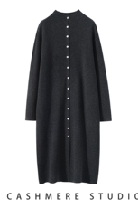 秋冬新款女士宽松休闲百搭四平多扣羊绒大衣，女装羊绒大衣，艾森羊绒