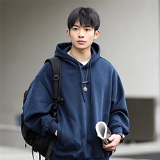 纯色重磅情侣装卫衣男2025新款潮牌春秋季上衣服男生连帽外套，女装短外套，星座1210-1