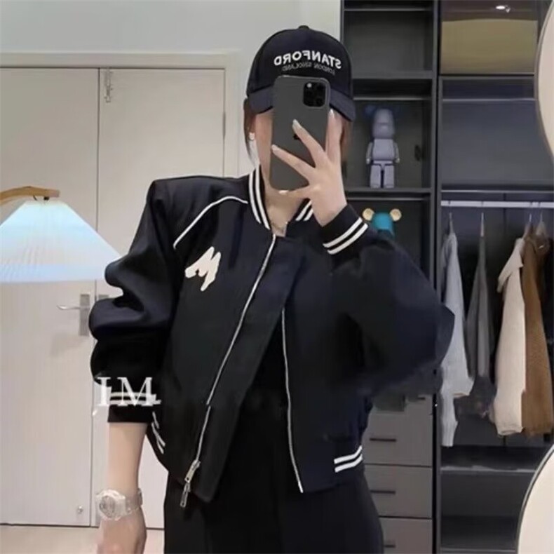 短款棒球服外套女小个子2025秋季新款高级感休闲宽松百搭夹克上衣图片