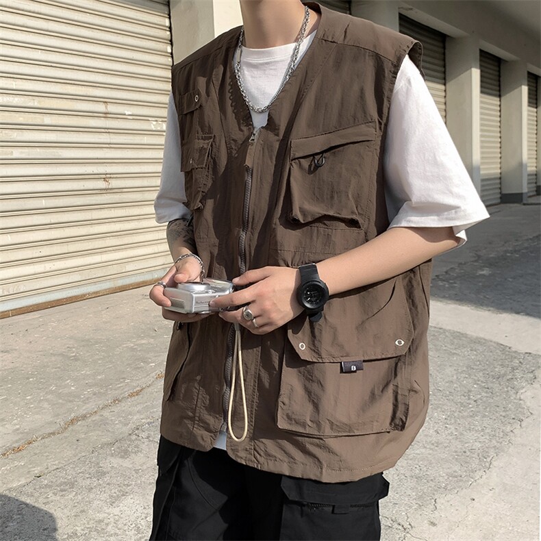 工装马甲男韩版潮流高街多口袋个性2026夏季新款ins外套W4808-P53,男装背心/马甲,星座412