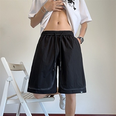 B3533117P45夏季新款脏脏大码男士速干宽松五分裤男黑色，男装牛仔裤，电商B353