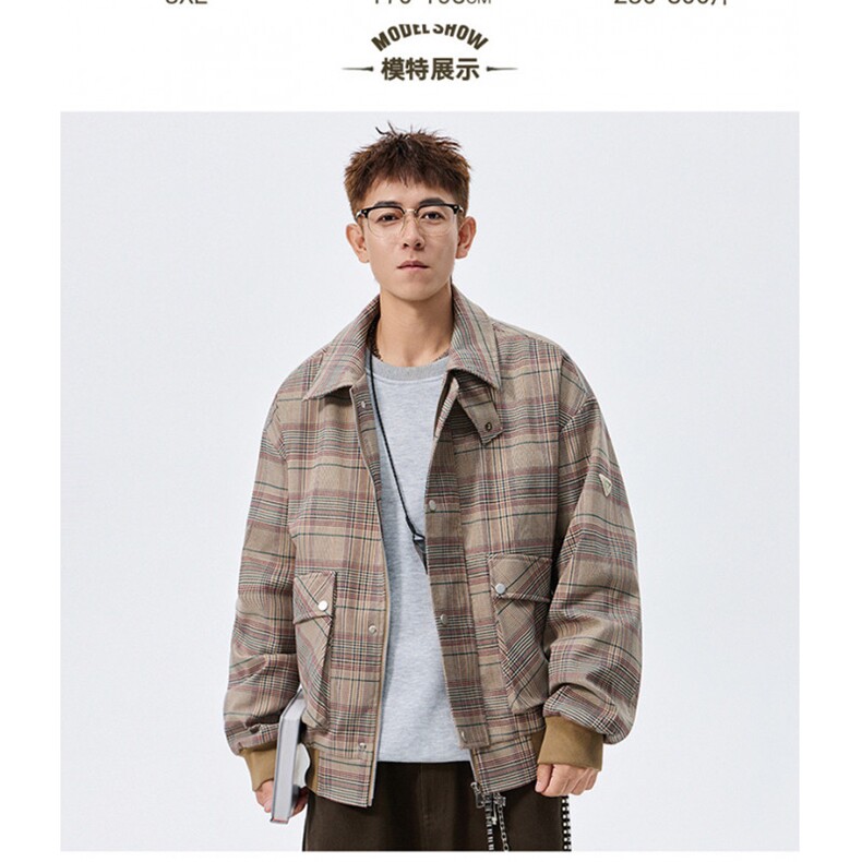 翻领夹克时尚简约经典高级休闲百搭潮夹克外套男2025秋JK1361-P90图片