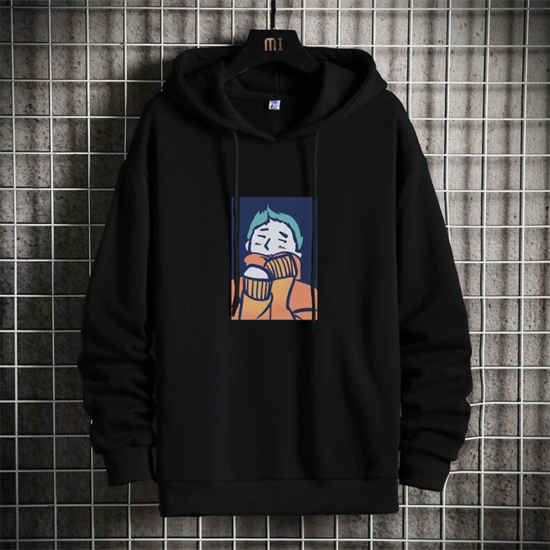 WY2042-P40纯棉连帽卫衣男大码运动帽衫宽松薄外套网格挂拍，男装卫衣，电商A040A