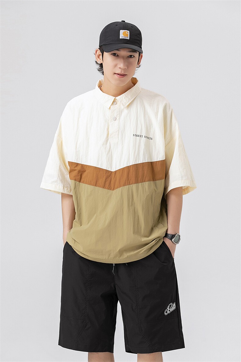 夏季潮流宽松衬衣休闲短袖衬衫A161-1702-P40,男装衬衫,电商A161