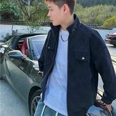 pu皮外套高级感痞帅立领美式复古工装皮衣夹克衣服Y1035-P98网图，男装夹克，电商B245