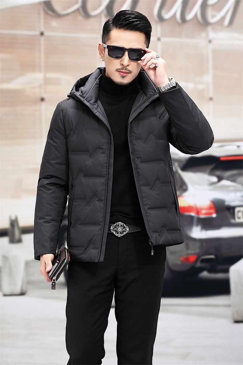 冬季鸭绒羽绒服男新款翻领厚款男士休闲冬装外套KCN7611-32-P235图片