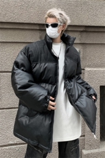 潮牌立领pu皮棉衣男秋冬季美式保暖宽松棉服高街百搭休闲情侣外套，男装棉衣，星座505-2（原电商A260-1)