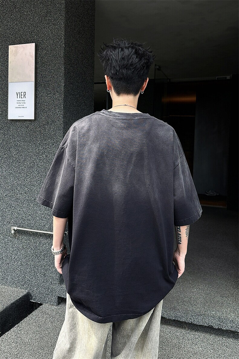 8XL-M满天星轻奢烫钻宽松版落肩纯棉短袖T恤新款夏百搭上衣DX337,男装T恤,电商D206-1