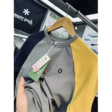 高品秋冬双面德绒不对称撞色插肩休闲打底T恤衫男女A1189-P40，男装T恤，星座1505