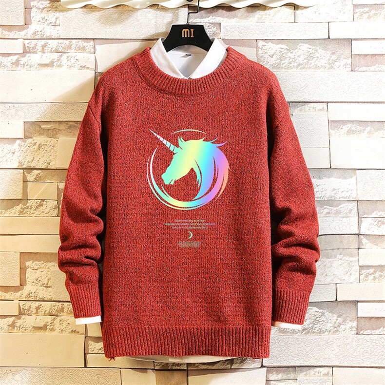 M19138-P45加绒款-P65加厚加绒毛衣男大码毛线衣男针织衫砖墙,男装针织衫/毛衣,电商A040A