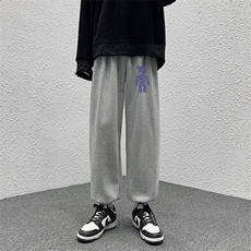 K13242-P35可束脚加厚加绒运动裤男大码宽松直筒卫裤男，男装休闲裤，电商A040