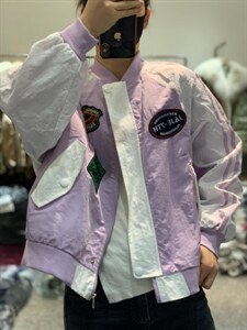 春季新款潮牌撞色拼接棒球服外套欧货图片