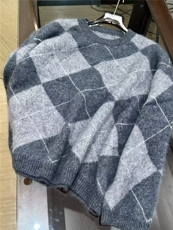 2025新款舒适时尚百搭菱形慵懒女士，女装羊毛衫，慕洵羊绒