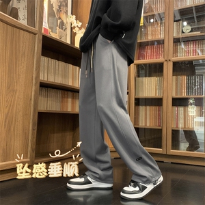 华夫格男款菠萝格裤子面料舒适抗皱直筒休闲运动长裤  K932特批32图片