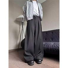 春季立体解构小众设计垂坠感阔腿西裤男直筒休闲拖地裤LX0222-P38，男装西裤，星座1008