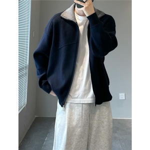 1506-1/JH511/P65撞色翻领工装教练夹克日系复古高级感图片
