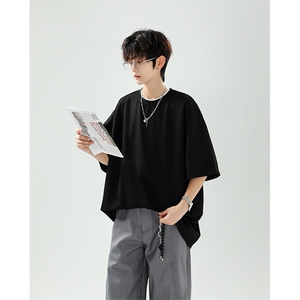 8XL-M高品质重磅棉光版纯色短袖T恤百搭款半截袖五分袖DX332特P23图片