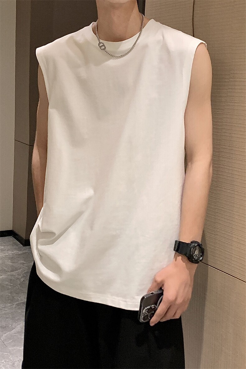 运动背心男纯棉休闲上衣2026夏季新款美式简约纯棉坎肩-A532TP15,男装背心/马甲,电商B241