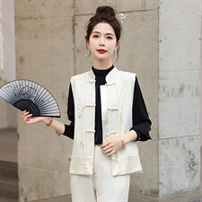 现货新款春秋装复古绣花连衣裙女装礼服气质新中式马甲，女装马甲，韩美纤衣