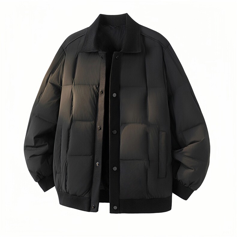 2025新款男士简约翻领羽绒服90白鸭绒新标，男装羽绒服，星座218-2