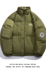 白底22冬季潮流设计感印花加厚保暖抽绳立领羽绒服YR231P195控258，男装羽绒服，电商A247-1